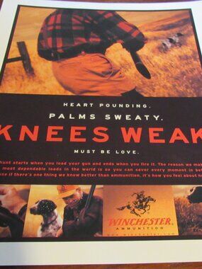 Rare Winchester "Must Be Love" Advertising Print – Great for Man Cave/Cabin